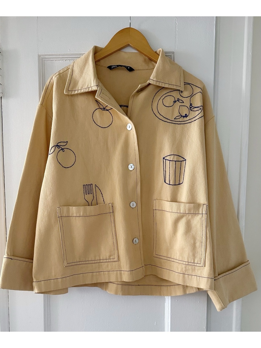 Zara Embroidered Food Jacket